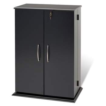 Locking Media Storage Cabinet Black - Prepac