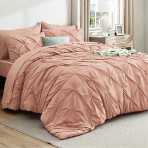 Bedsure Comforter Set – Solid Diamond Pintuck Design Bedding, Elegant and Soft Bed in a Bag for All Seasons - 1 of 4