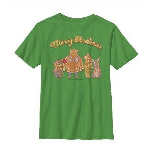 Boy's Shrek Christmas Gingerbread Cookies T-Shirt - 1 of 3