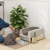 PawHut Stainless Steel Litter Box, Metal Litter Box with High Sided for Easy Clean & Anti-Urine Leakage, with Metal Scoop & Scoop Holder - 3 of 4