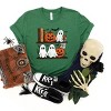 Halloween Bookshelf Ghosts - Youth Short Sleeve Graphic T-Shirt and Toddler Short Sleeve Graphic T-Shirt - 3 of 4