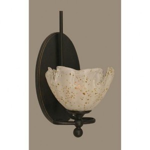 Toltec Lighting Capri 1 - Light Sconce in  Dark Granite with 7" Gold Ice Shade - 1 of 1
