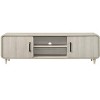 ORRD Mid-Century Modern TV Stand - Light Wood Finish Media Console with Sliding Doors & Black Handles, Tapered Legs - 3 of 4