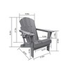 FURNIinspire Patio Accent Chairs Folding Adirondack Chair, Outdoor Adirondack Chair With Cup Holder, Wood Texture Folding Chair, Gray, 32"*29"*36" - 3 of 4
