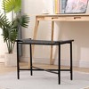 KWPZQEB Rectangular Handwoven Paper Rope Makeup Stool, Foot Stools Ottoman with Metal Frame, Sofa Footrest Extra Seating for Living Room, Entryway - 3 of 4