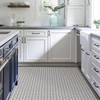 4'x5' Set of 20 Fleur Peel & Stick Floor Tiles Black - FloorPops: Vinyl Mosaic, Stain-Resistant, Textured Finish - 2 of 4