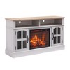 APRILSOUL 58in Fireplace TV Stand and Entertainment Center with 23in Electric Fireplace, Media Console Cabinet with Storage and Glass Doors - 3 of 4