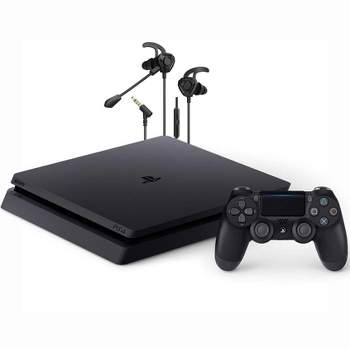 Sony PlayStation 4 Slim Gaming Console 1TB Black with Battle Buds Manufacturer Refurbished