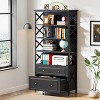 Tribesigns 2 Drawers Tall Narrow 5 Tier Bookshelf - 4 of 4