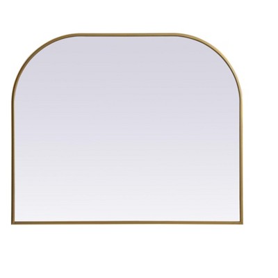 Elegant Lighting Metal Frame Arch Mirror 36x30 Inch in Brass