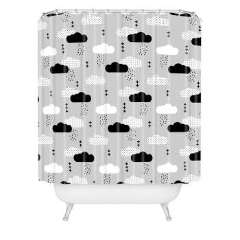 Little Arrow Design Co Modern Clouds Shower Curtain Gray - Deny Designs