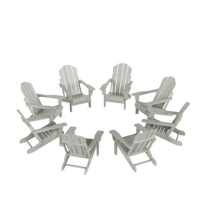 WestinTrends Malibu  HDPE Outdoor Folding Poly Adirondack Chair (Set of 8)