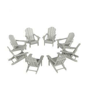 WestinTrends Malibu  HDPE Outdoor Folding Poly Adirondack Chair (Set of 8) - 1 of 4