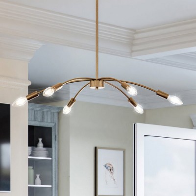 Urban Ambiance Luxury Modern Chandelier,  7''H x 27''W,  Brushed Brass Finish, ULB2270