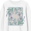 Fuchsia Flower Crew Neck Long Sleeve White Adult Sweatshirt - 2 of 3