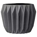 Ceramic Fluted Flower Pot - Black (7") - Storied Home