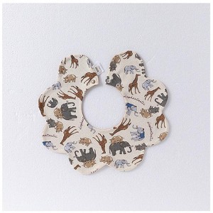 MyKids-Usa Adorable Simple Pattern Cotton Snap-on Flowers Shaped Bib - 1 of 2