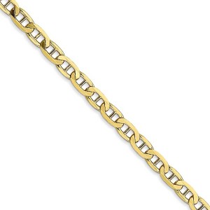 Black Bow Jewelry 3.75mm 10k Yellow Gold Solid Concave Anchor Chain Bracelet - 1 of 4