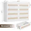 8-Drawer Rattan Double Dresser, Modern Wooden Storage Chest for Bedroom, Nursery, Closet, Living Room, and Entryway - 2 of 4