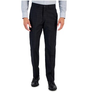 Armani Mens Windowpane Dress Pants Slacks, Black, 34W x 31L - 1 of 1