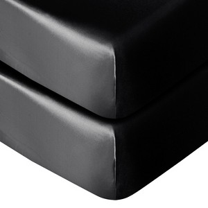 Silk Satin Fitted Crib Sheet, Super Soft Toddler Fitted Sheets for Standard Crib and Toddler Mattresses, 28x52 Inches - NTBAY - 1 of 4