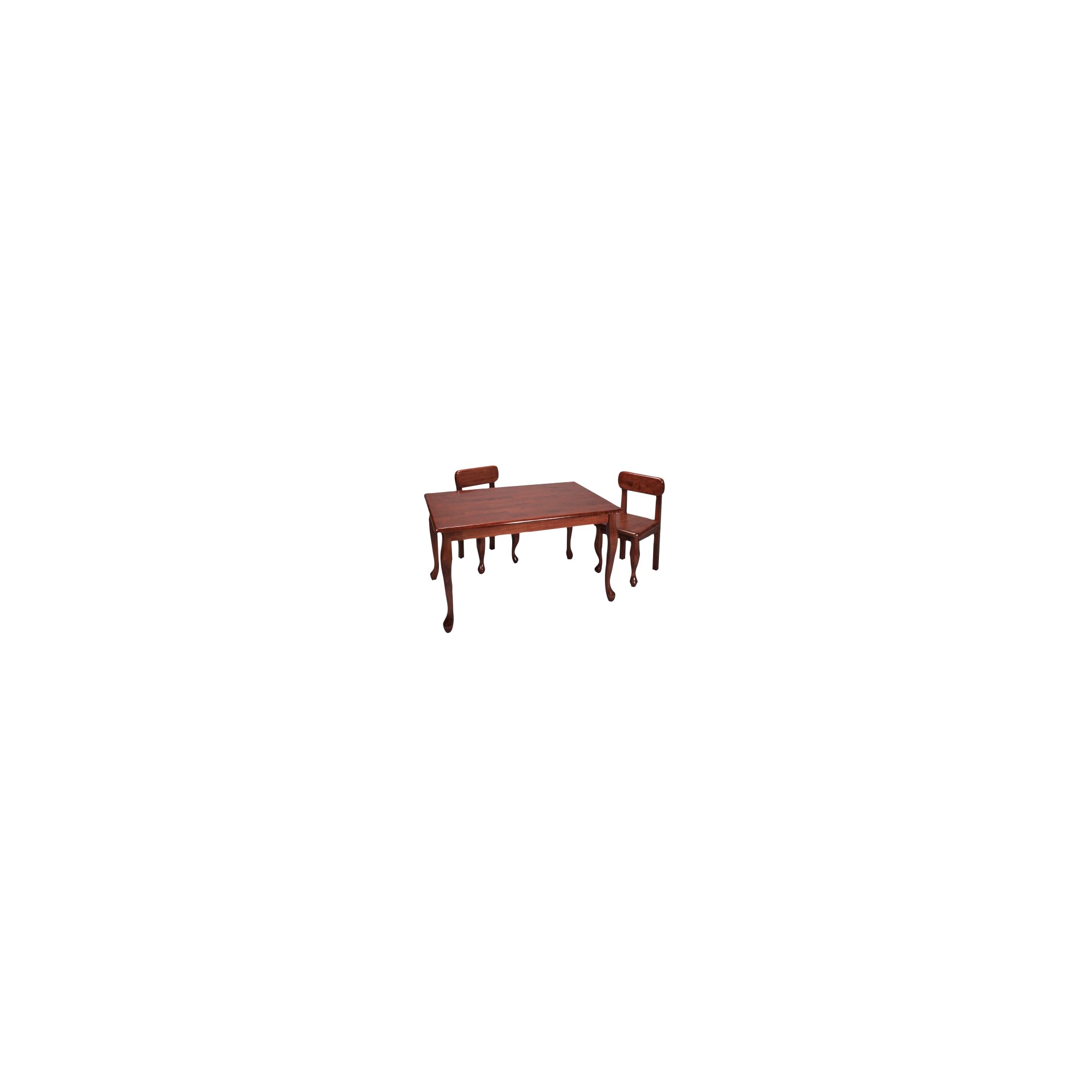 Queen Anne Rectangle Table and 2-Chair Set - Cherry
