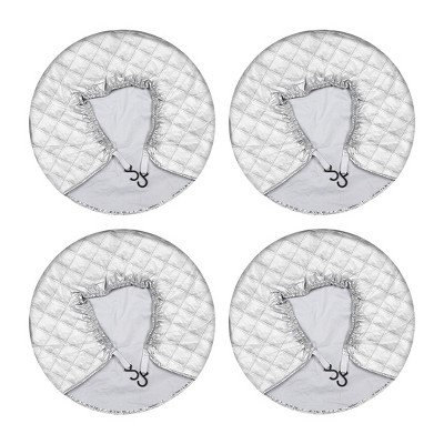 Unique Bargains 4pcs Tire Covers Aluminum Film Tire Protector for Car RV Trailer Wheel