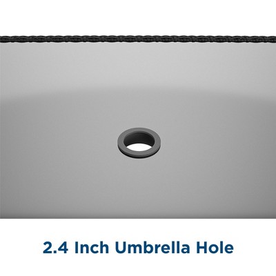 Black Steel and Glass Rectangular Patio Dining Table