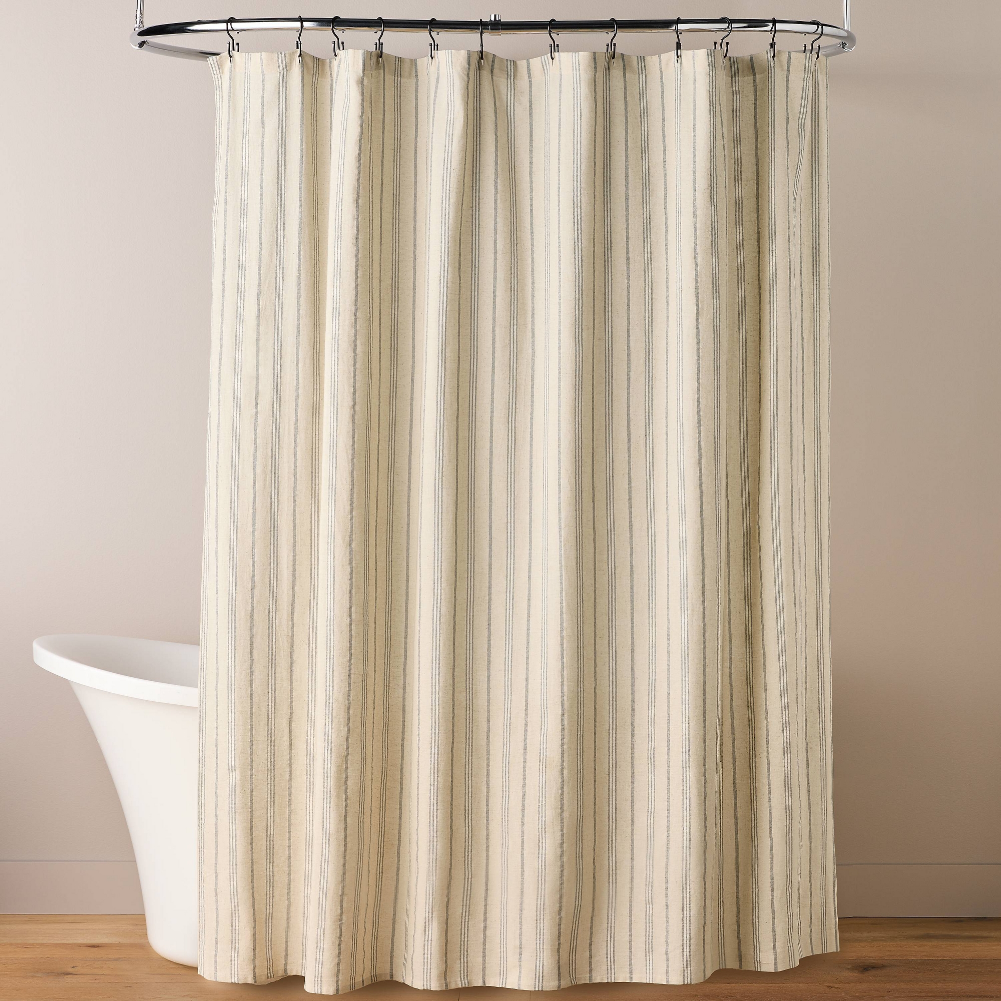 Vertical Striped Shower Curtain Blue - Hearth & Hand™ with Magnolia