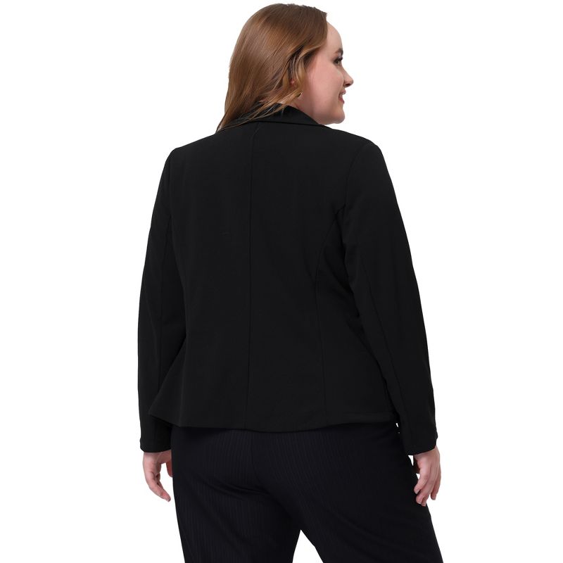 Agnes Orinda Women's Plus Size Work Formal Notch Lapel Buttons Front Pockets Blazers, 4 of 7
