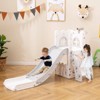 Costway 6 in 1 L-shaped Toddle Slide for Toddlers Age 1-3 Baby Slide with Basketball Hoop Gray + Pink/Gray + White/Yellow + Green - 4 of 4