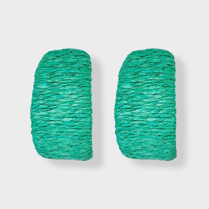 Rattan Wrapped Hoop Earrings - A New Day™, 1 of 4