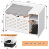 Cat Litter Box Enclosure, Hidden Litter Boxs Furniture with Storage&Cushion, Cat Wooden Cabinet, Litter Boxs with Door for Home - 3 of 4