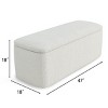 Sadie 47" Boucle Look Rectangle Upholstered Flip Top Storage Benches-Maison Boucle - 4 of 4