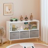 INFURNIC Decorative Bookshelf Kids Bookcase Book Display, Toy Storage Cabinet Organizer With Collapsible Fabric Drawers, Gray, 35.43"*11.02"*23.62" - 4 of 4