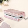 Unique Bargains Women Portable Solid Color Diamond Makeup Bag Light Pink 1 Pc - 2 of 3