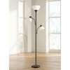 360 Lighting Bingham Modern Torchiere Floor Lamp with Side Lights 71 1/2" Tall Black Metal White Shade for Living Room Reading Bedroom Office House - image 2 of 4