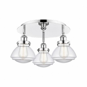 Olean - 3 Light Flush Mount In Art Deco Style-8 Inches Tall and 18.25 Inches Wide - 1 of 1