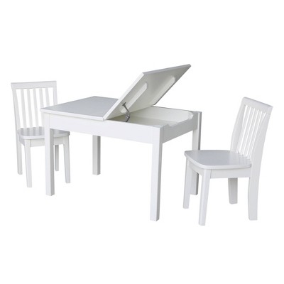 Kids' Table with 2 Mission Juvenile Chairs White - International Concepts