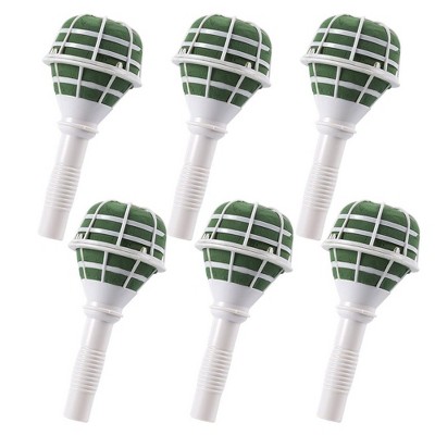 Juvale Bouquet Holder - 6-Pack Flower Bouquet Holder, Bridal Bouquet Handle for Flower Arrangement Wedding Bouquet Supplies, Green Foam, 3.2x7x3.2 In