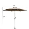 PAGED 8.8FT Patio Umbrella Aluminum Market Umbrella with Tilt, Crank and 42 Pound Square Resin Umbrella Base for Outdoor - 2 of 4