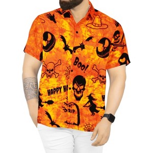LA LEELA Mens Hawaiian Shirts Short Sleeve Button Down Shirt Men's Halloween Costumes Shirt Summer Beach Casual Shirts for Men Funny - 1 of 4