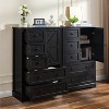 Farmhouse 47.2 '' H 5 Drawer Bedroom Dresser with Door, Wood Rustic Tall Chest of Drawers for Bedroom, Closet Storage for Bedroom - 4 of 4