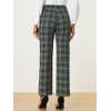INSPIRE CHIC Women's Plaid Elastic Waist Casual Work Office Long Pants - 4 of 4