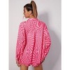 Womens Button Down Shirts and Shorts Set Two Pieces Pajama Set Summer Casual Long Sleeve Outfits with Pockets - 4 of 4