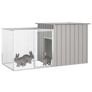 vidaXL Rabbit Cage Anthracite Galvanized Steel 78.7x35.8x39.4 in - Gray - 1 of 4
