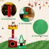 SEVOBAL Pet Tower 29.5in Christmas Themed Plush Cat Tree, Multi-level Cat Tower, Cat Pet Activity Center for Indoor Cats, Red, 23.23"*17.72"*60.45" - 3 of 4