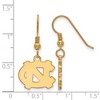 Black Bow Jewelry 14k Yellow Gold Plated Sterling Silver North Carolina Tar Heels NCAA Dangle Earrings - 2 of 3