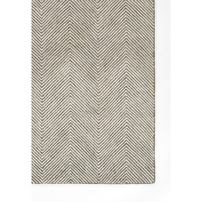 Gray Herringbone Hand Tufted Wool 2' x 3' Rug