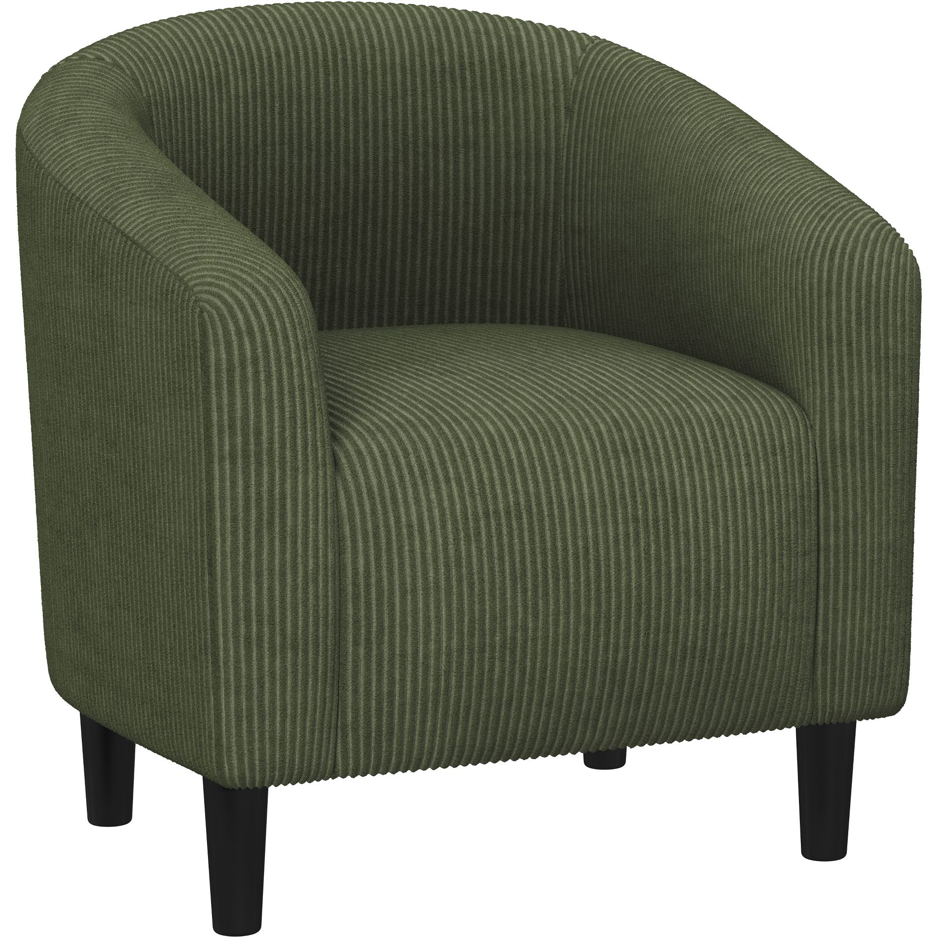 Yaheetech Upholstered Barrel Shaped Accent Chair Club Chair for Living Room, Dark Green